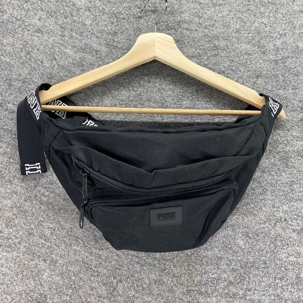 Victoria's Secret Belt Bag Women Crossbody Adjustable Strap Black Zipper Casual